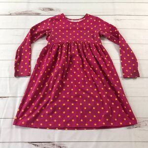Hanna Andersson Kids Girls Stars Long Sleeve Pink Dress Size 10